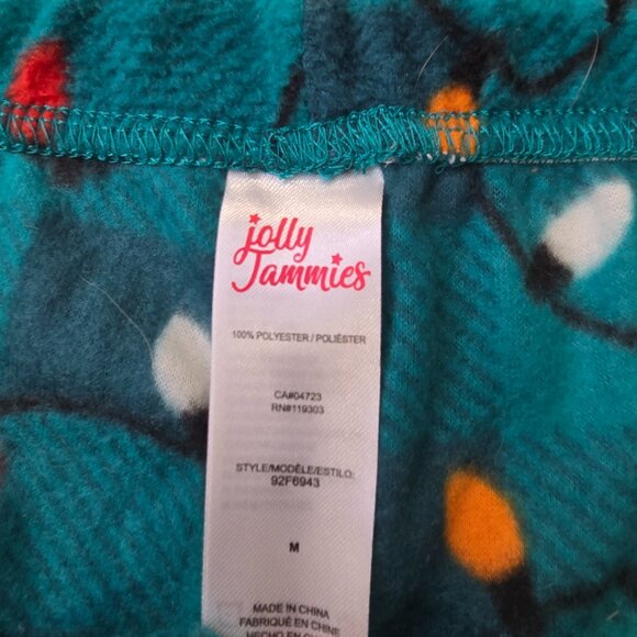 Jolly Jammies Green Christmas Lights Fleece Medium - Picture 2 of 7